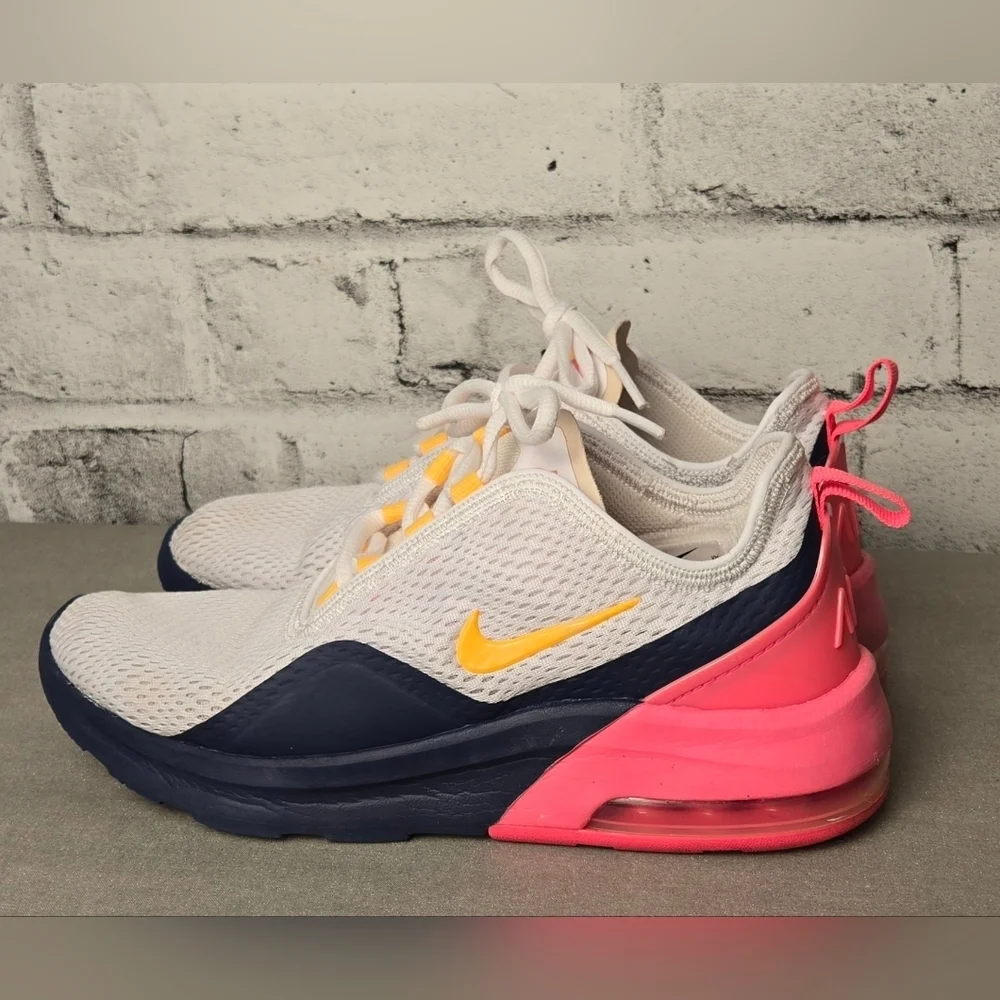 Nike Air Max 270 GS White Yellow Pink Sneakers Women’s 8.5 - Picture 3 of 12